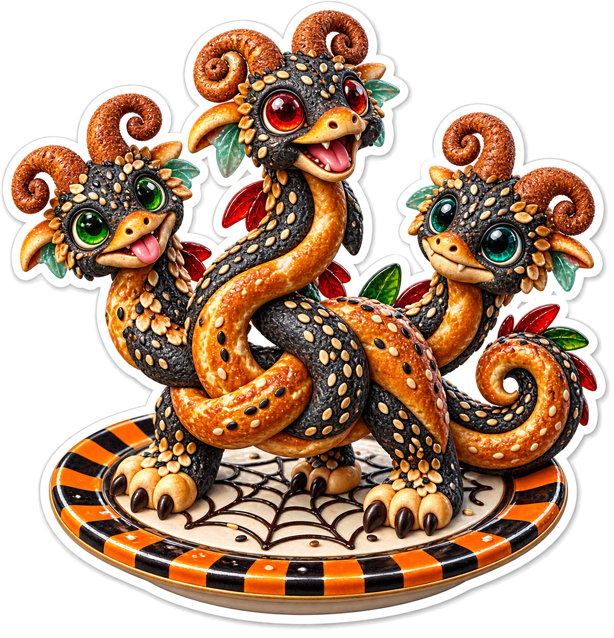 Black Sesame Pretzel Chimera Vinyl Sticker Decal