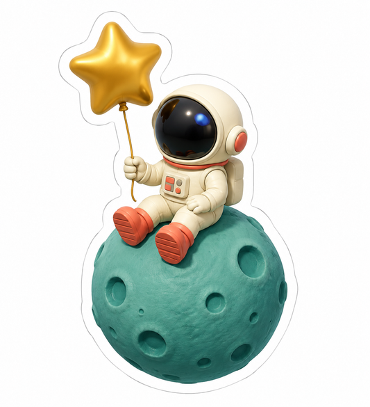 Astronaut In Ivory Suit Vinyl Sticker Decal