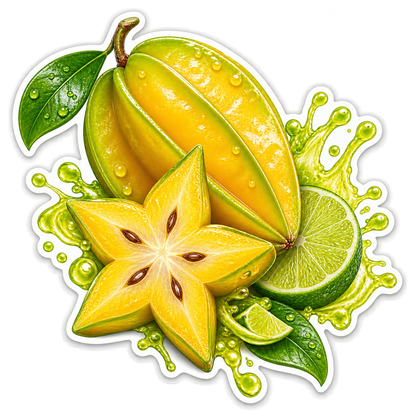 Starfruit Citrus Splash Vinyl Sticker Decal