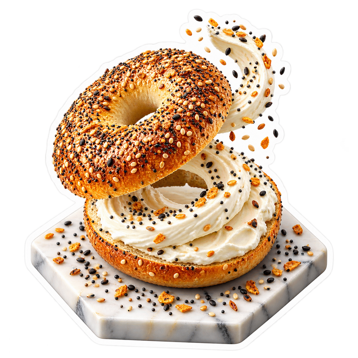 Bagel Marble Spiral Vinyl Sticker Decal
