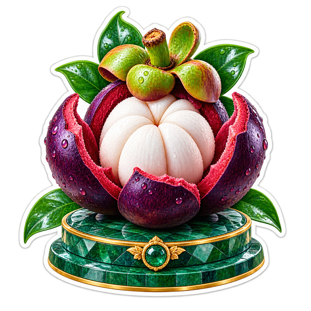 Mangosteen Emerald Crown Vinyl Sticker Decal