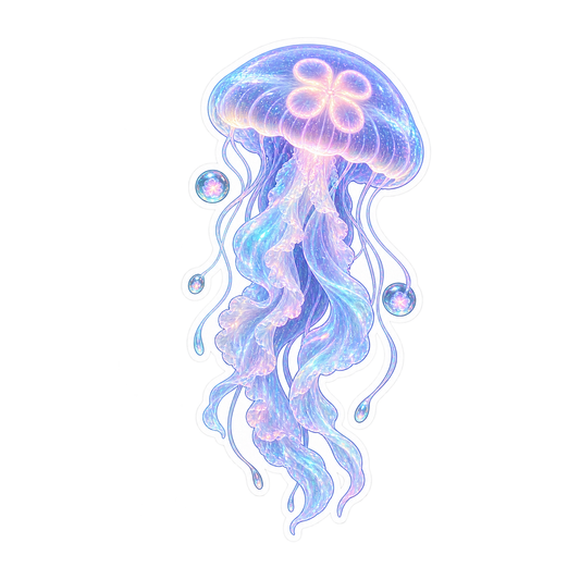 Moon Jellyfish Glow Vinyl Sticker Decal