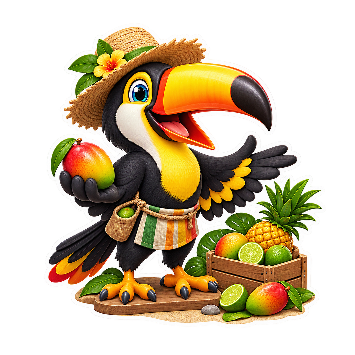 Toucan Fruit Vendor Vinyl Sticker Decal
