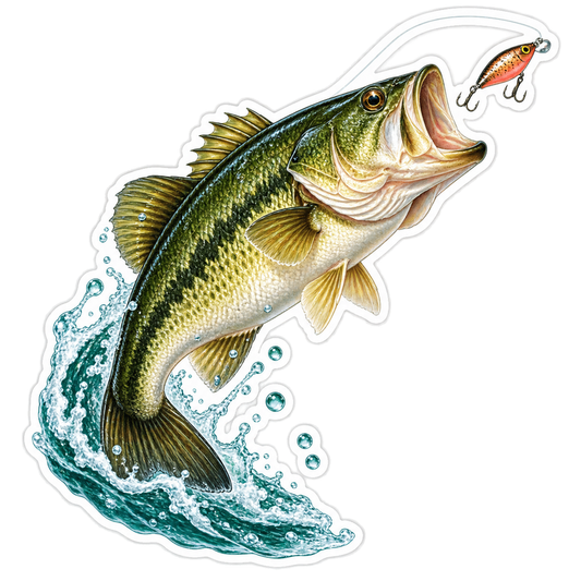 Emerald Bass Copper Coral Fishing Lure Vinyl Sticker Decal