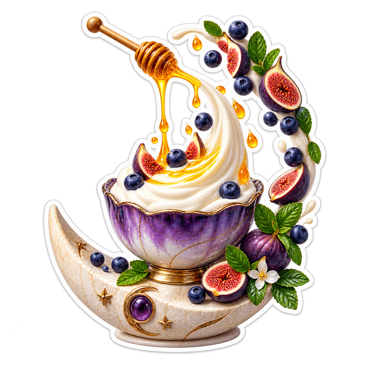 Cultured Yogurt Honey Spiral Vinyl Sticker Decal