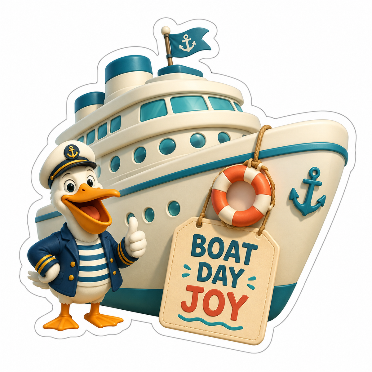 Boat Day Joy Vinyl Sticker Decal