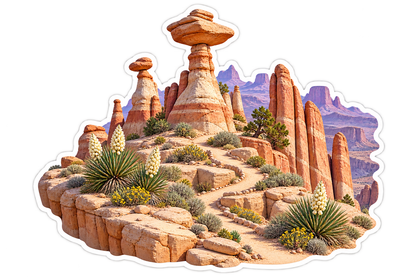 High Desert Hoodoo Sandstone Crown Vinyl Sticker Decal