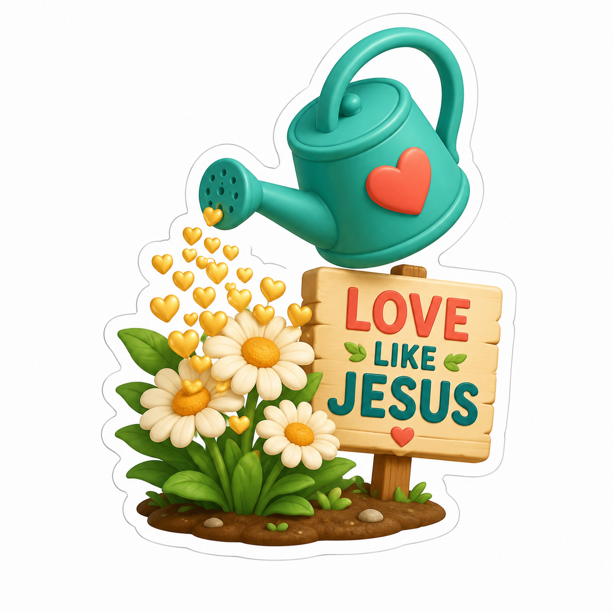 Love Like Jesus Teal Coral Vinyl Sticker Decal