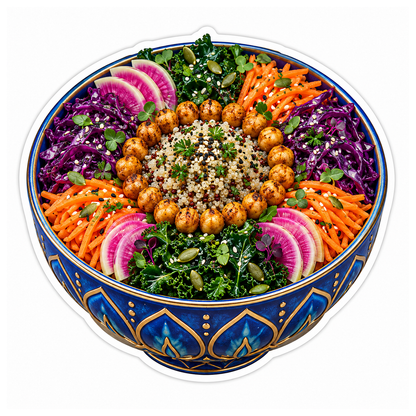 Rainbow Buddha Bowl Cobalt Mandala Vinyl Sticker Decal