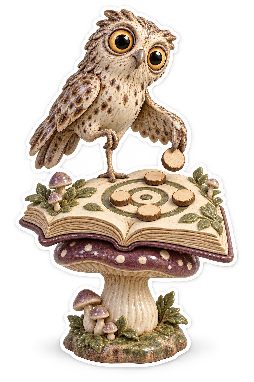 Speckled Ceramic Potoo Mushroom Story Game Master Vinyl Sticker Decal