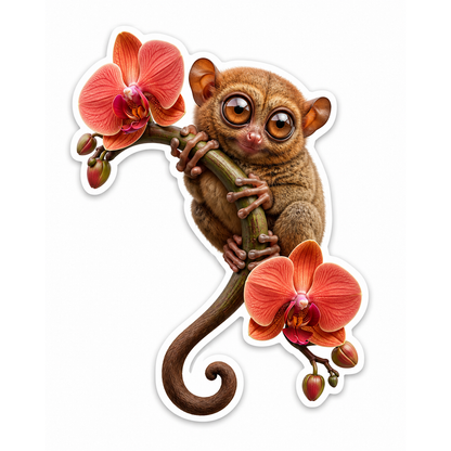 Philippine Tarsier Orchid Grip Vinyl Sticker Decal