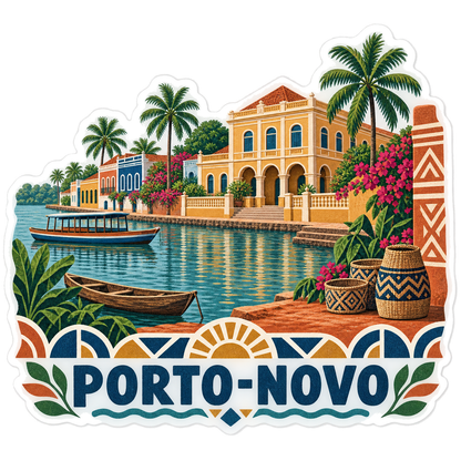 Porto Novo Lagoon Batik Waterfront Vinyl Sticker Decal