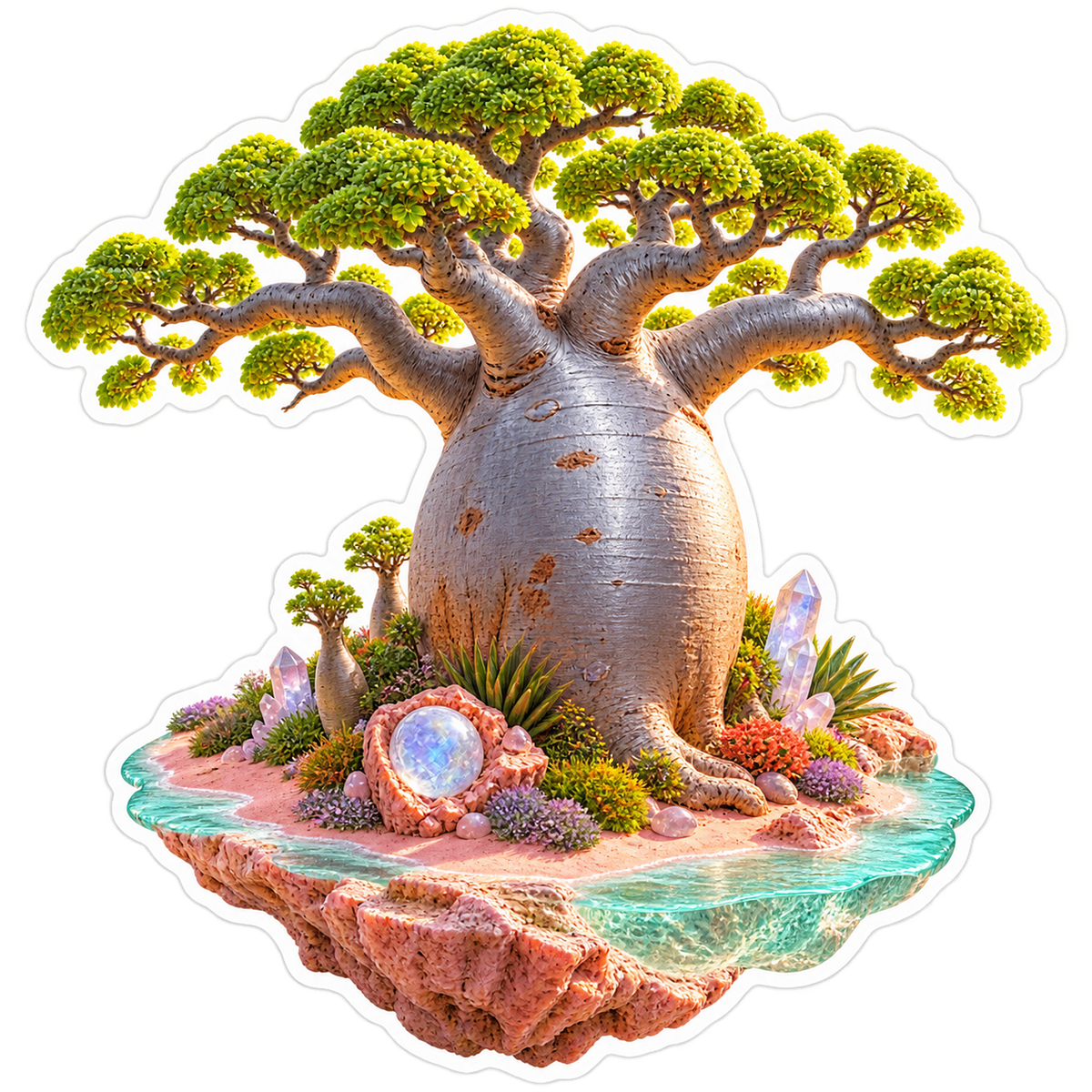 Baobab Moonstone Bottle Vinyl Sticker Decal