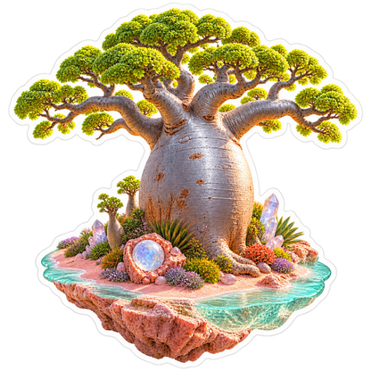 Baobab Moonstone Bottle Vinyl Sticker Decal