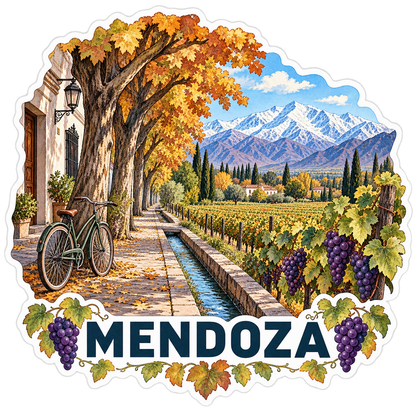Mendoza Andes Vineyard Acequia Vinyl Sticker Decal