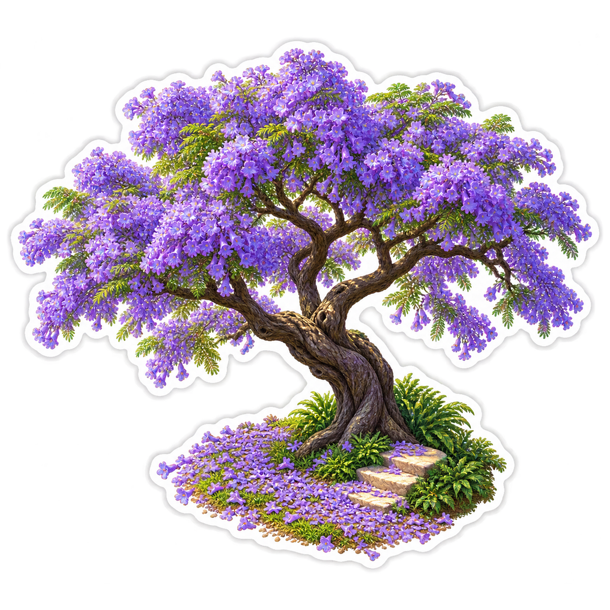 Jacaranda Violet Petalfall Vinyl Sticker Decal