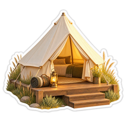 Ivory Bell Tent Prairie Deck Vinyl Sticker Decal