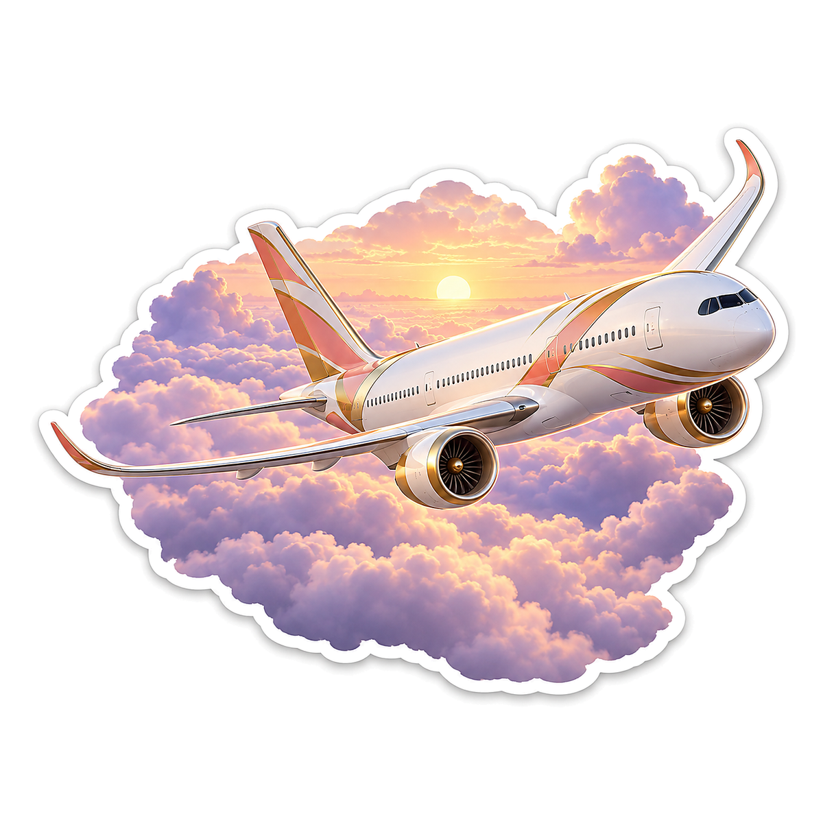Sunrise Widebody Jet Cloud Arc Vinyl Sticker Decal