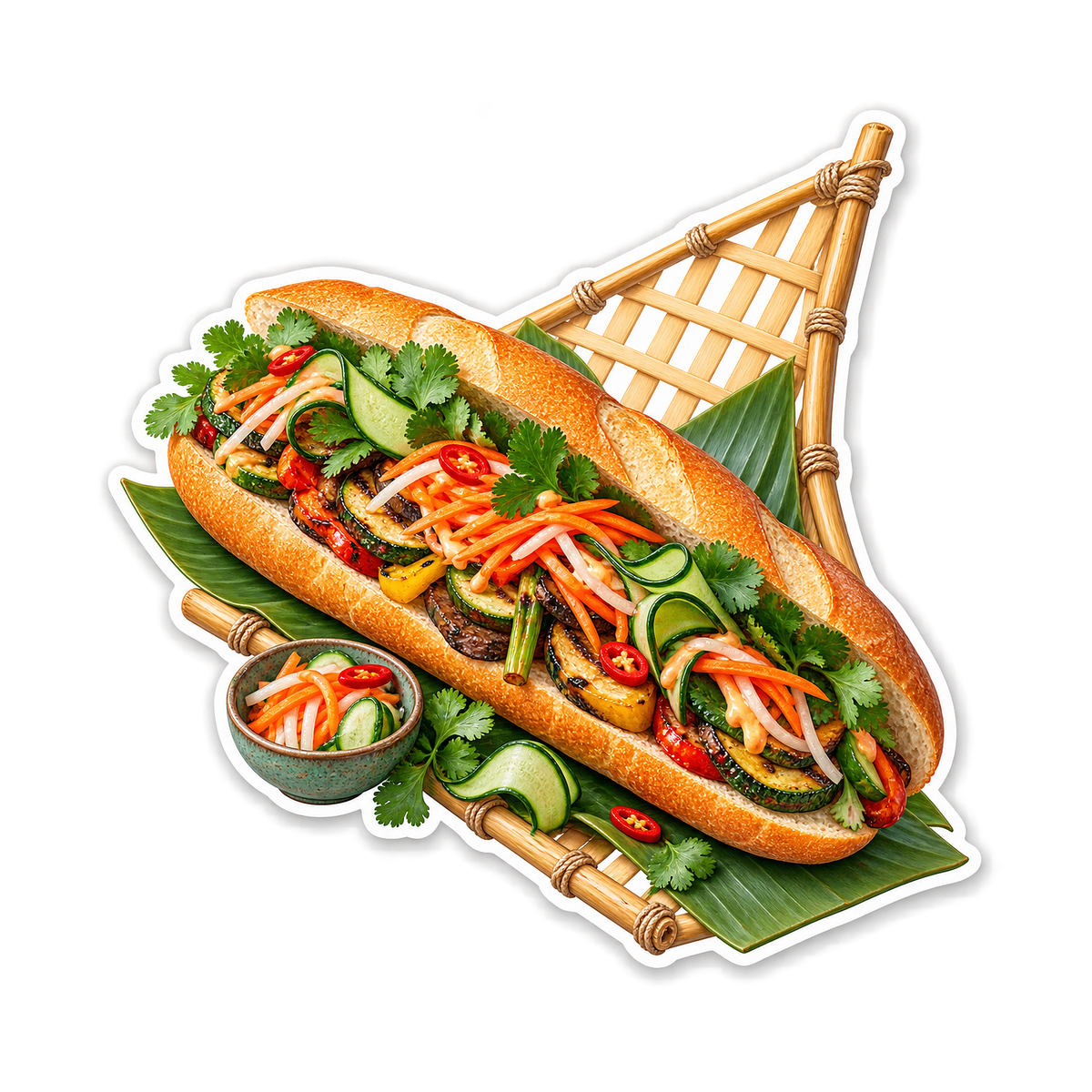Banh Mi Bamboo Sail Vinyl Sticker Decal