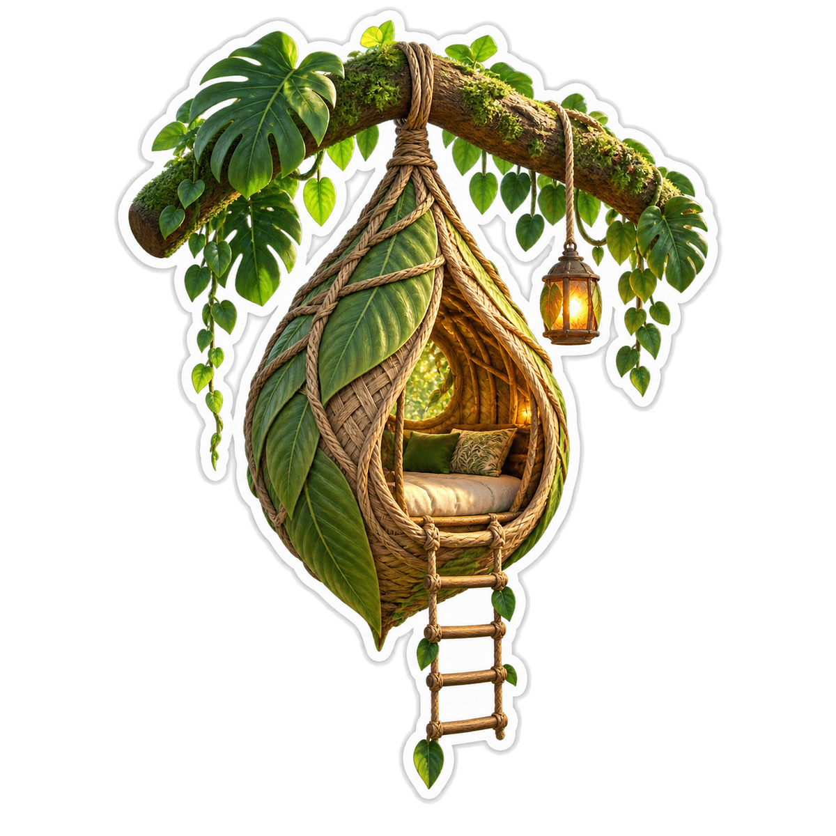 Rainforest Cocoon Leaf Canopy Vinyl Sticker Decal