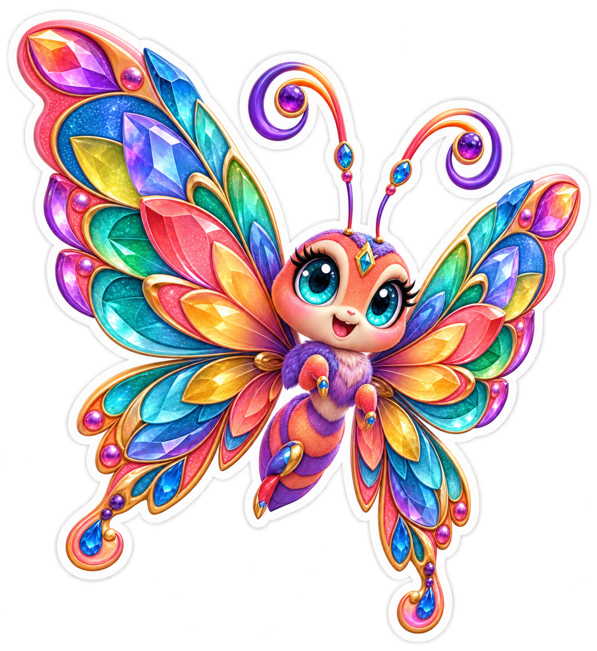 Rainbow Prism Butterfly Vinyl Sticker Decal