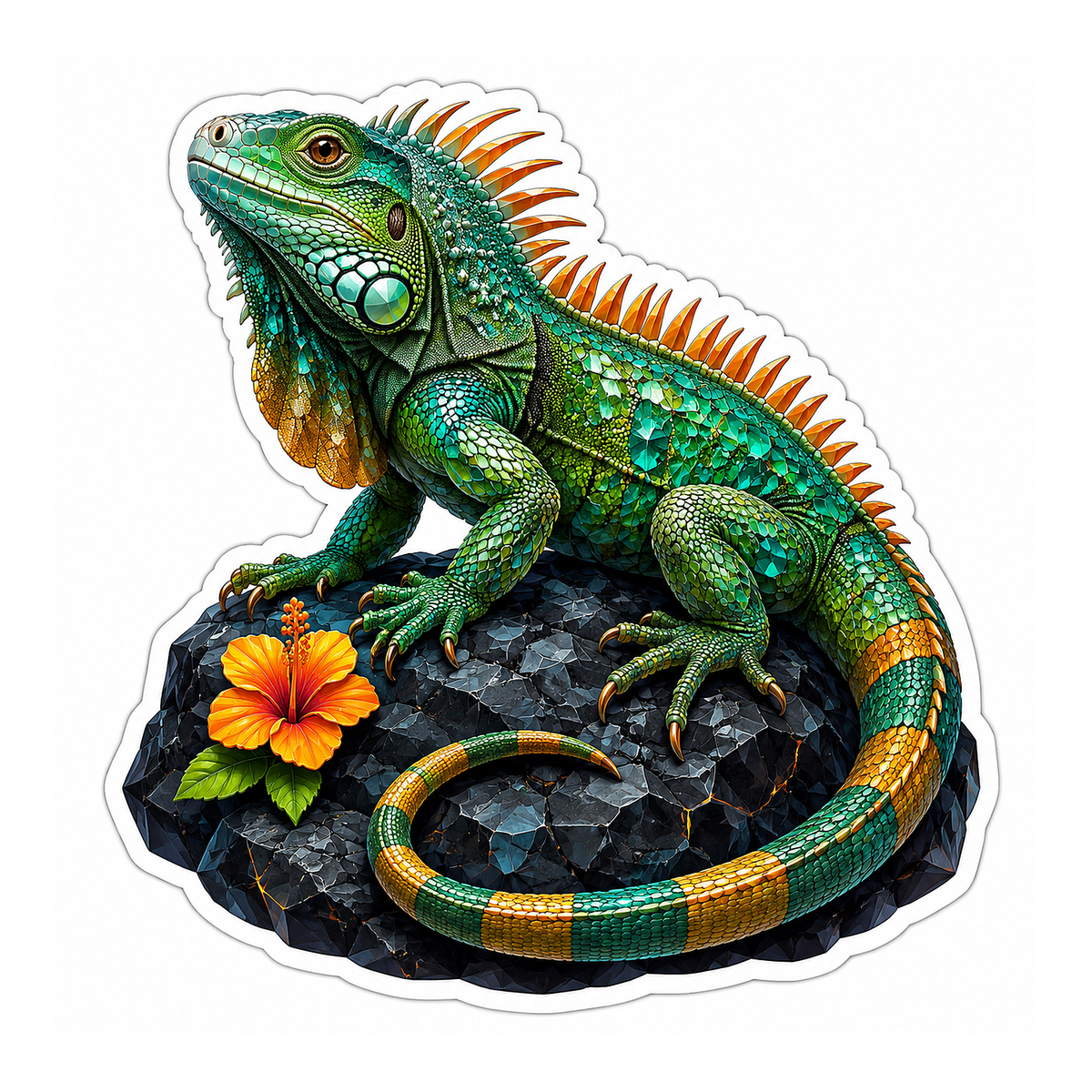 Iguana Volcanic Sunrest Vinyl Sticker Decal