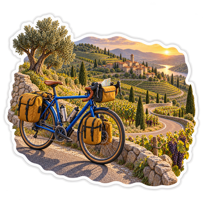 Cobalt Bicycle Vineyard Route Vinyl Sticker Decal