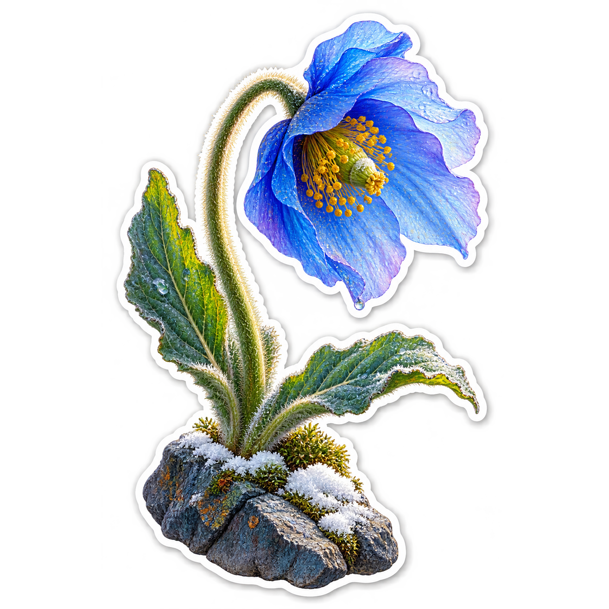 Himalayan Blue Poppy Alpine Breeze Vinyl Sticker Decal