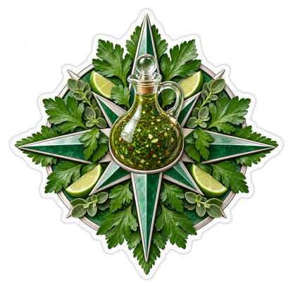 Chimichurri Emerald Compass Cruet Vinyl Sticker Decal