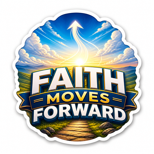 Faith Moves Forward Upward Arrow Sky Vinyl Sticker Decal