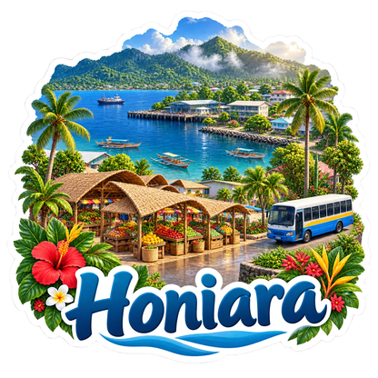 Honiara Rainforest Harbor Island Market Vinyl Sticker Decal