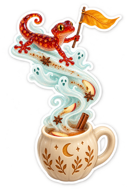Ruby Glass Gecko Cider Ghost Steam Surfer Vinyl Sticker Decal