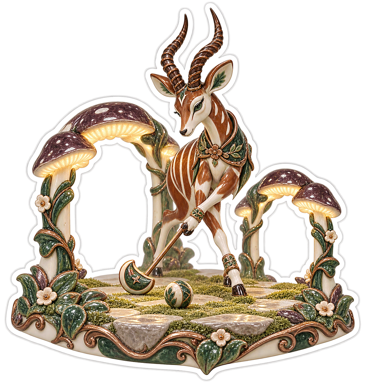 Bongo Antelope Mushroom Croquet Champion Vinyl Sticker Decal