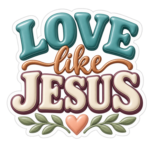Love Like Jesus Teal Copper Vinyl Sticker Decal