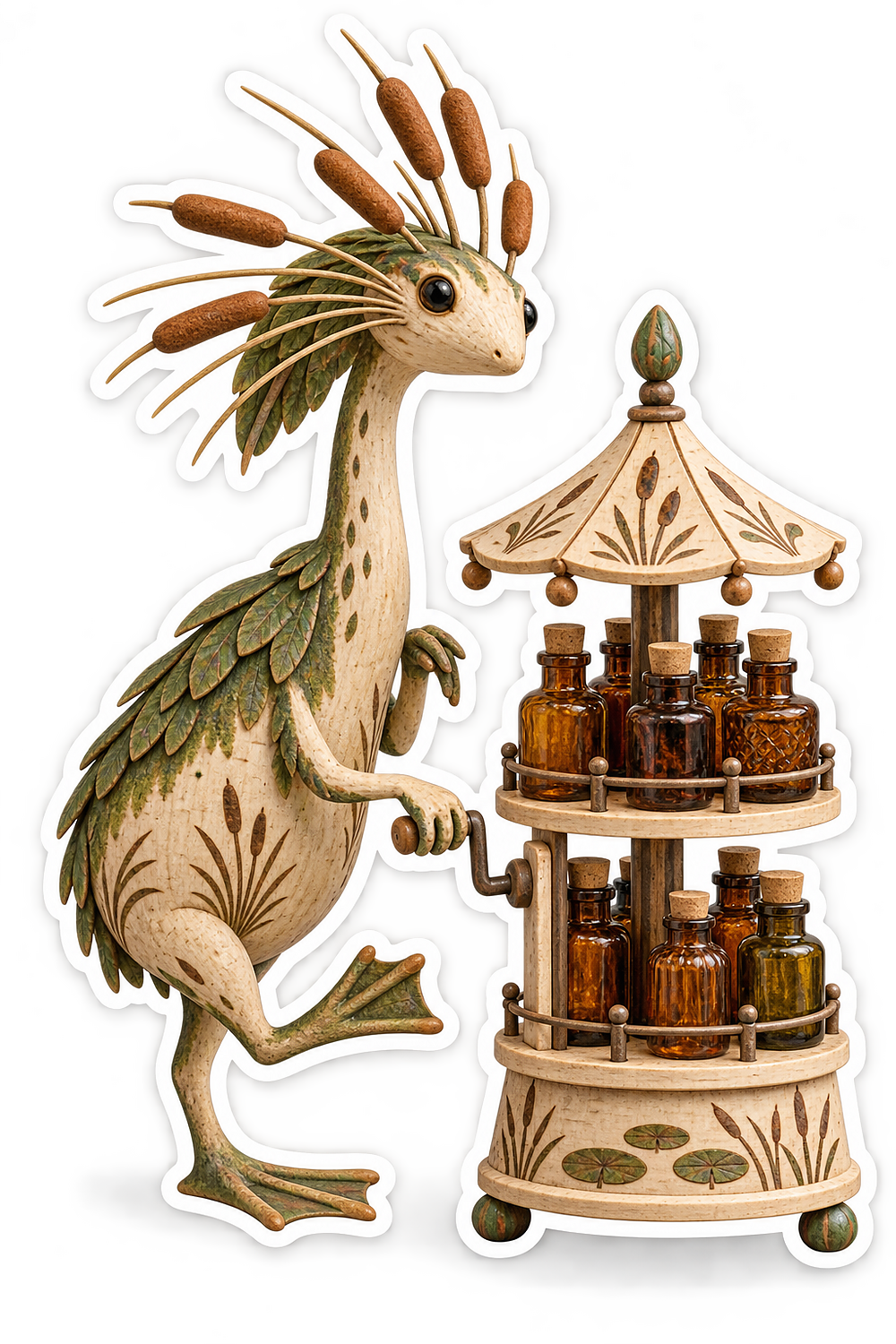 Birch Reed Necked Pond Cryptid Bitters Carousel Vinyl Sticker Decal