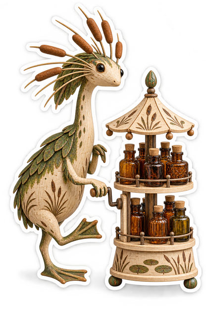 Birch Reed Necked Pond Cryptid Bitters Carousel Vinyl Sticker Decal