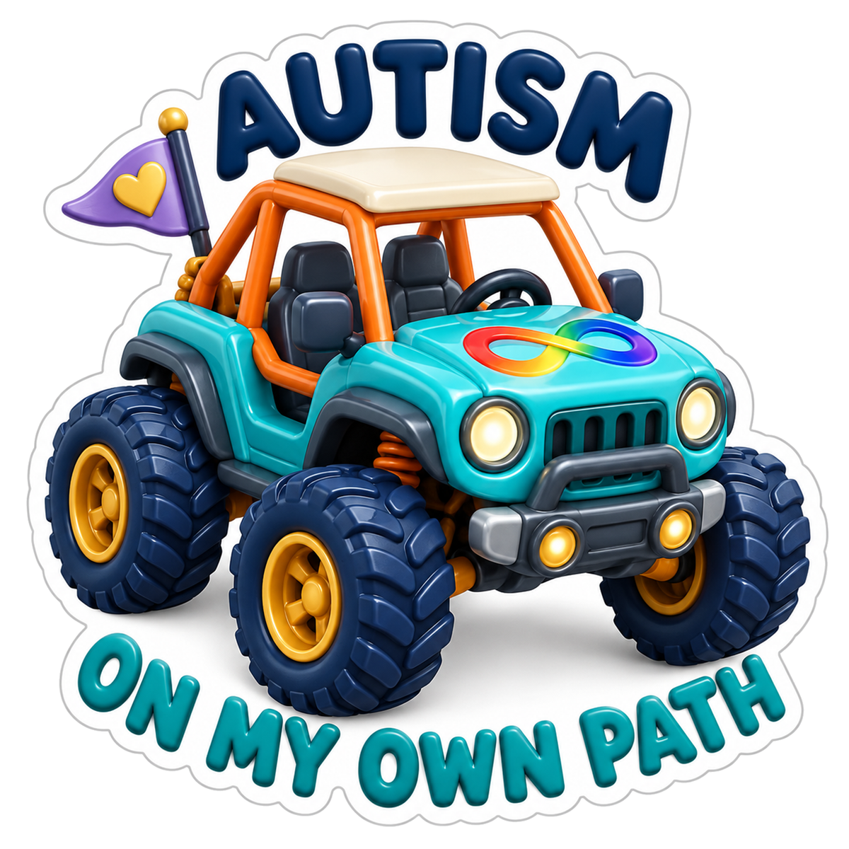 Autism On My Own Path Vinyl Sticker Decal