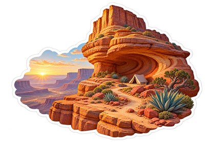 Wind Carved Ochre Mesa Spiral Camp Vinyl Sticker Decal
