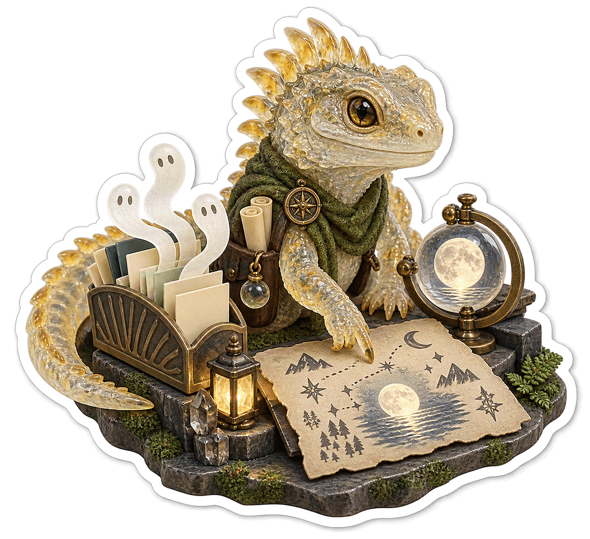 Tuatara Spectral Desk Organizer Cartographer Vinyl Sticker Decal