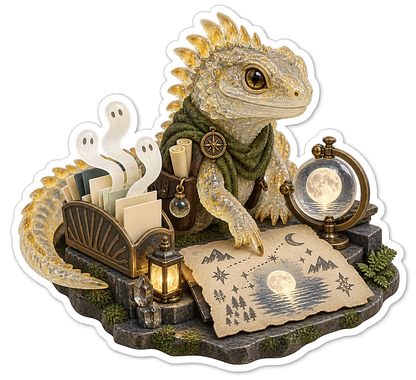 Tuatara Spectral Desk Organizer Cartographer Vinyl Sticker Decal