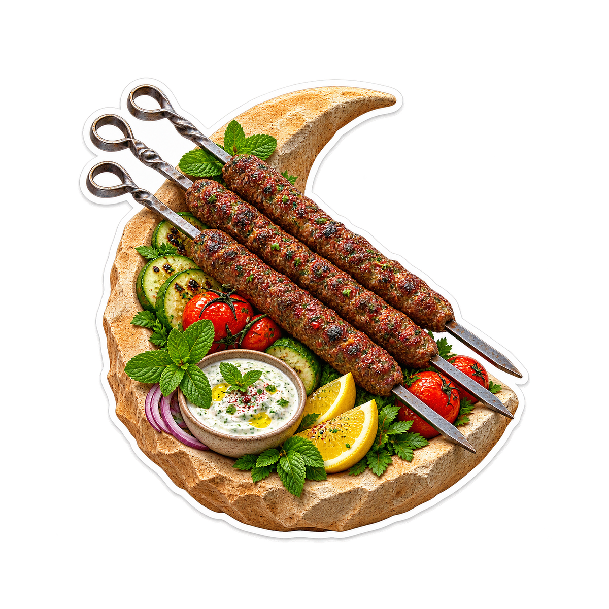 Lamb Kofta Sandstone Crescent Vinyl Sticker Decal