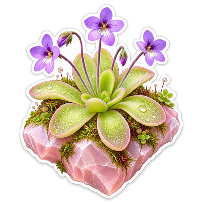 Butterwort Rose Quartz Rosette Vinyl Sticker Decal