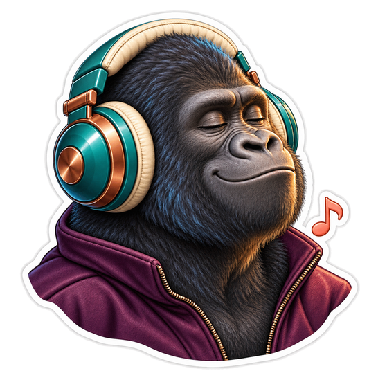 Content Gorilla Music Lover Bust Vinyl Sticker Decal