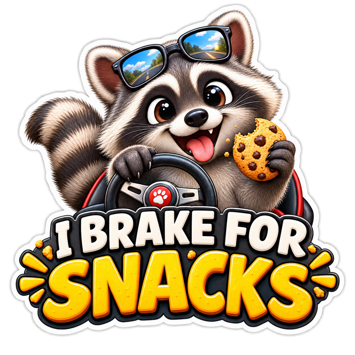 I Brake For Snacks Vinyl Sticker Decal