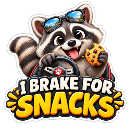 I Brake For Snacks Vinyl Sticker Decal
