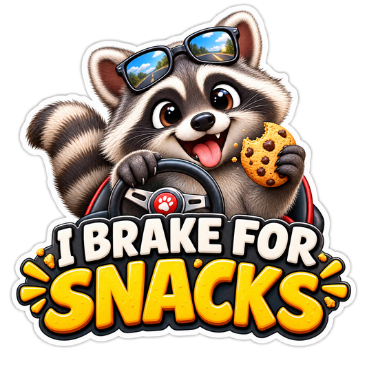 I Brake For Snacks Vinyl Sticker Decal