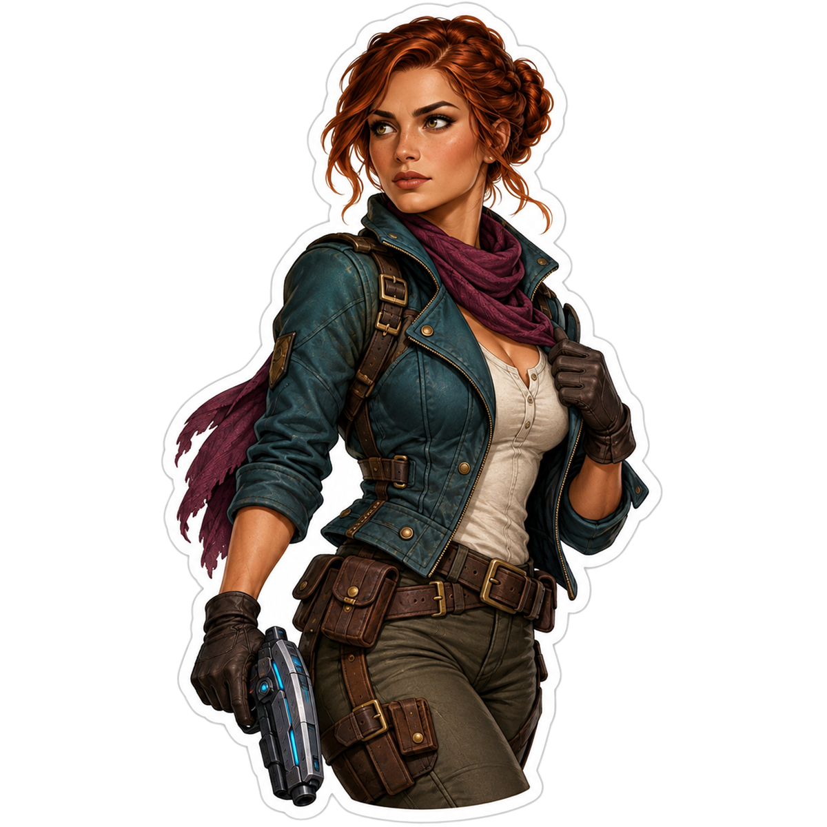 Fictional Adult Female Action-Adventure Heroine Vinyl Sticker Decal