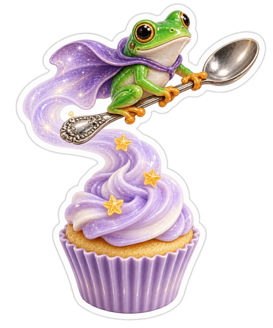 Emerald Frog Teaspoon Cupcake Wisp Rider Vinyl Sticker Decal