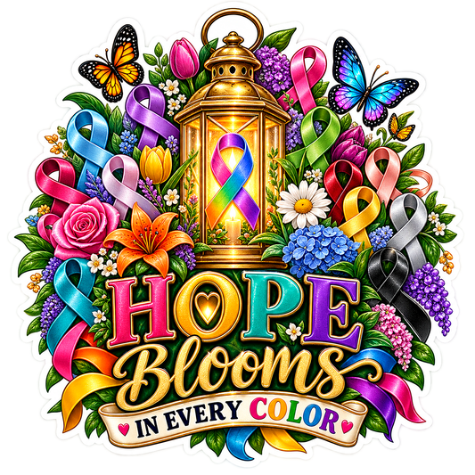 Hope Blooms in Every Color Lantern Vinyl Sticker Decal