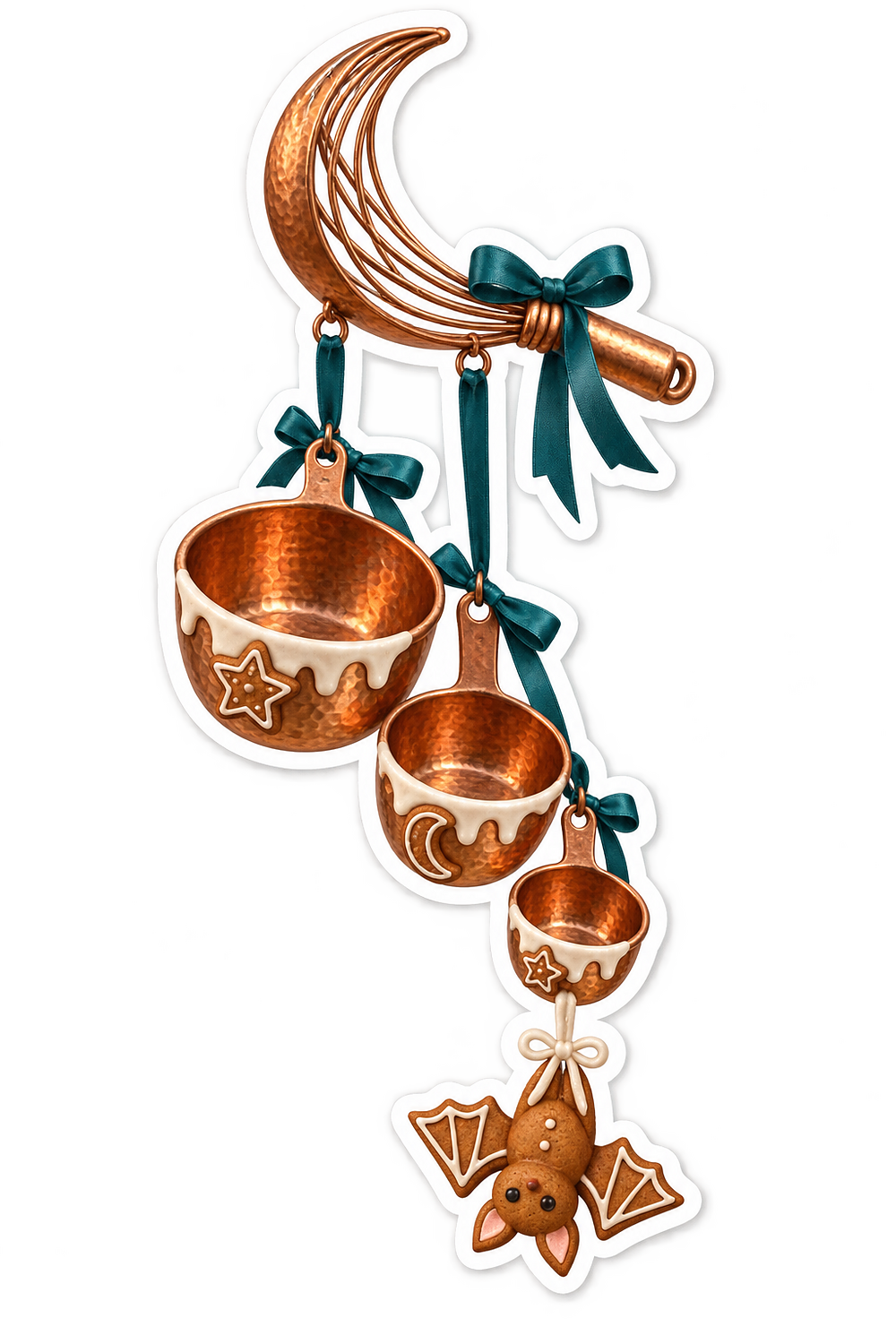Copper Measuring Cup Moon Mobile Gingerbread Bat Vinyl Sticker Decal